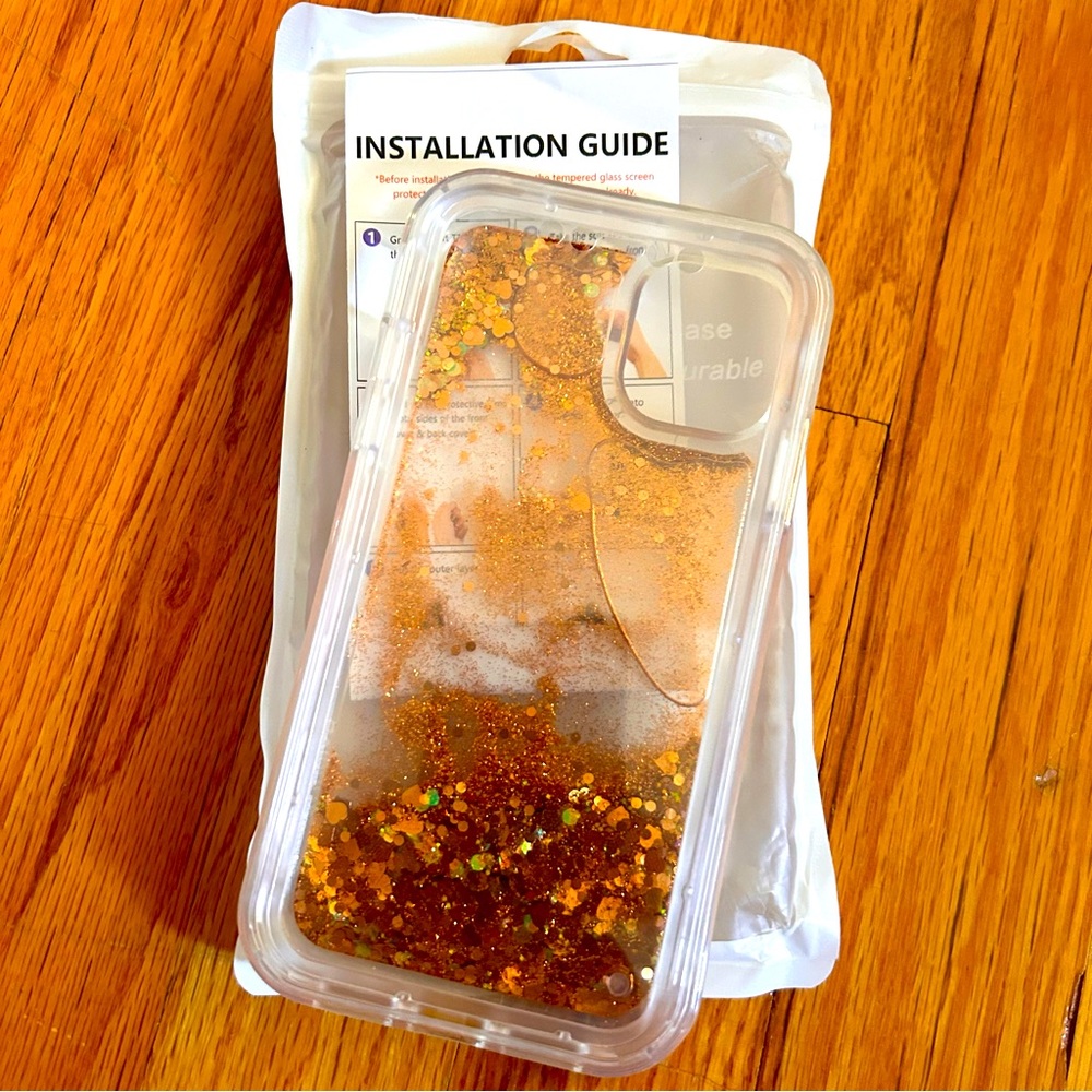 iPhone cover 11 rose gold waterfall glitter host pick🔥